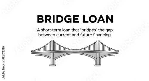Bridge Loan Financial Concept Illustration with Bridge Icon.