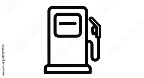 Simple line drawing of a gas pump showcasing fuel dispensing equipment