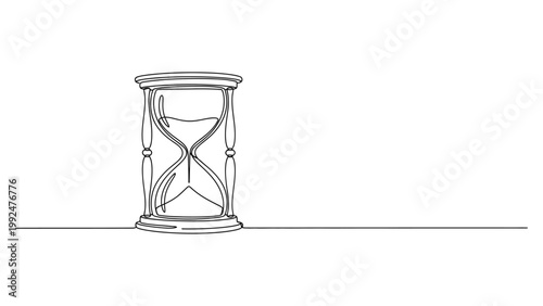 Continuous single line drawing of an hourglass.