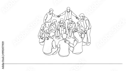 Group of diverse people sitting in a circle for therapy or discussion.