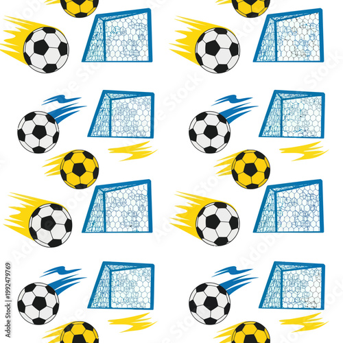 Soccer Balls and Goals Pattern