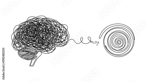 Conceptual illustration showing the transition from chaotic thinking to organized clarity.