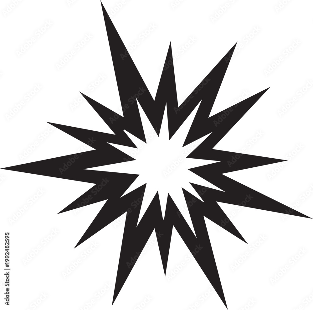 Fototapeta premium Black starburst explosion icon isolated on white background