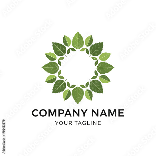 Green Leaf Circle Logo Design for Nature and Eco-Friendly Businesses.