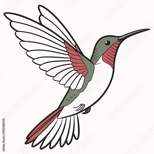 Hummingbird with Extended Wingspan