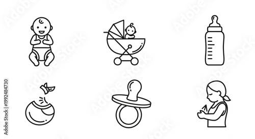 Collection of Baby Icons and Symbols.