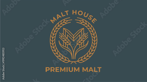 Malt House Premium Malt Logo Design.