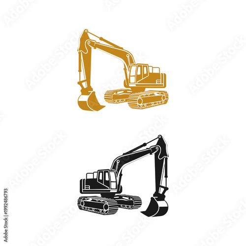 logo design for heavy equipment excavation, contractor, construction, machine, construction services, development, digger, machine, design, bulldozer, industrial, excavation, vehicle, excavator, work,
