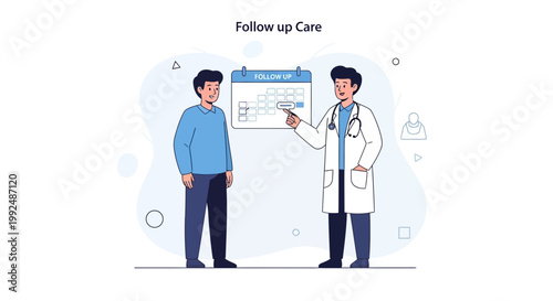 Doctor and patient discussing follow-up care on a calendar