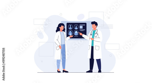 Doctors Discussing Medical Scan Results on Screen