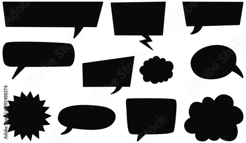 set of comic speech bubbles