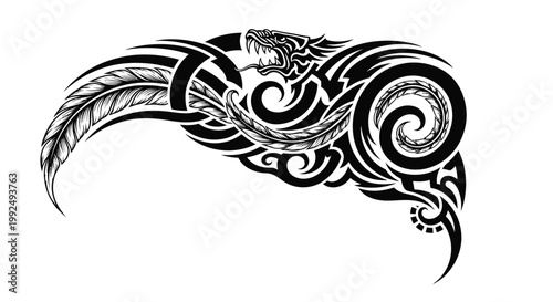 Traditional Maori Tribal Tattoo Design.