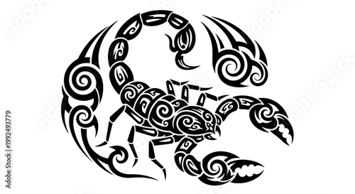 Black Scorpion Tattoo Design Element.