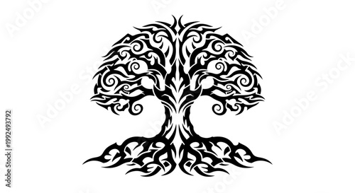 Tree with roots and branches.