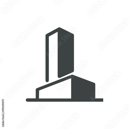 Tableau sur toile Abstract Minimalist Skyscraper Building Silhouette for Corporate Logo