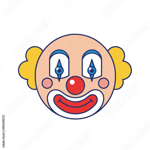Funny Clown Face Cartoon Illustration
