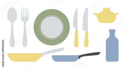 Essential Kitchen Utensils and Cookware Collection for Everyday Meals.