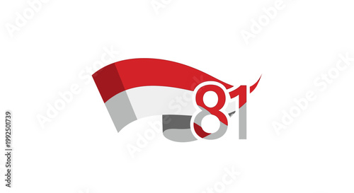 Red and gray number eighty one.