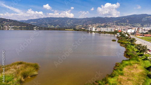 Paipa, Boyaca - Colombia. February 27, 2026. Sochagota is an artificial lake created to provide tourism potential.