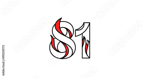 Flaming dollar sign one symbol.