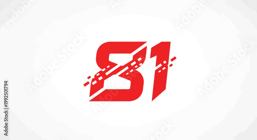 Red Number 81 Logo Design.