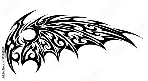 Tribal tattoo design wing symbol.
