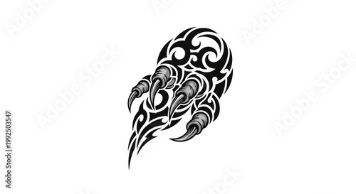 Tribal tattoo design in black color.