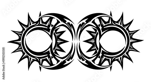 Black Sun Tattoo Design Artwork.