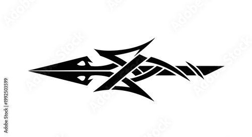 Tribal tattoo design with arrows.
