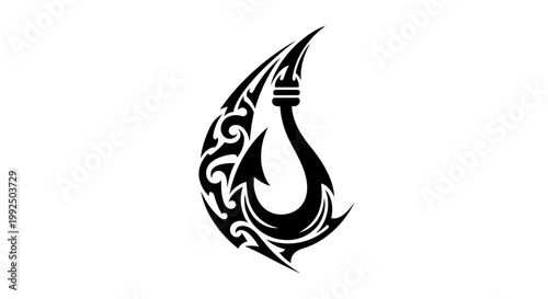 Stylized Tribal Fish Hook Design.