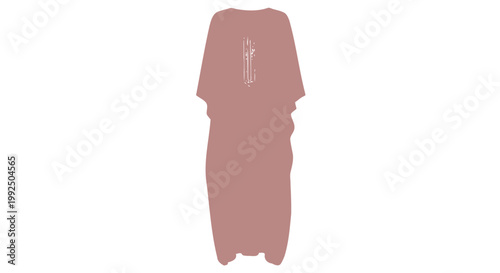 Minimalist pink kaftan dress illustration on white background