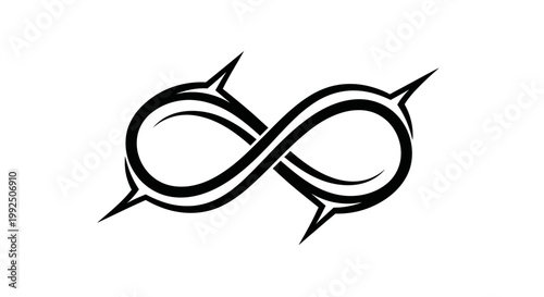 Infinity symbol with sharp edges tribal tattoo design.