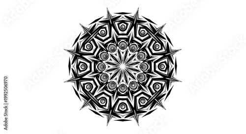 Intricate Black and White Geometric Pattern.