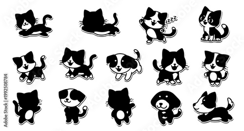 pets, pet, dog, dogs, puppy, puppies, cat, cats, kitten, animals, animal, cute, cartoon, playful, friendly, domestic, mammal, character, illustration, vector, kids, nursery, smiling, funny, colorful, 