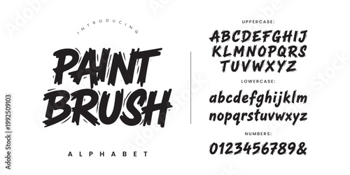 Paint Brush Artistic Textured Font Distressed Hand Painted Typography For Creative Poster And Art Design