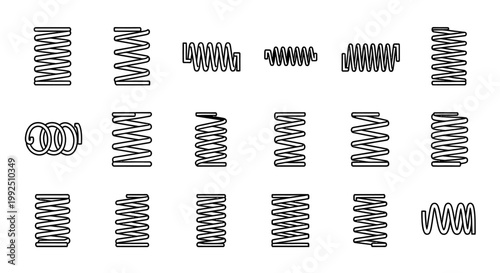 collection of different types of springs industrial components and engineering elements