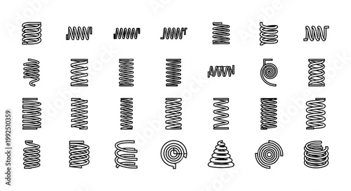 collection of different types of springs spring coils and spiral springs