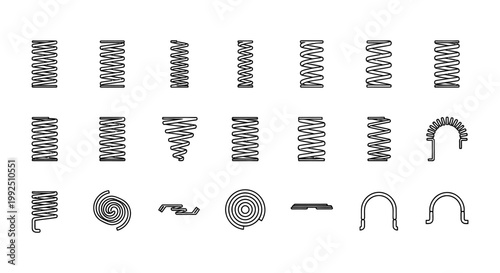 collection of various types of springs graphic resources for design