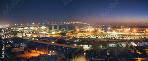 Barrio Logan warehouses and train depot in San Diego, California. 