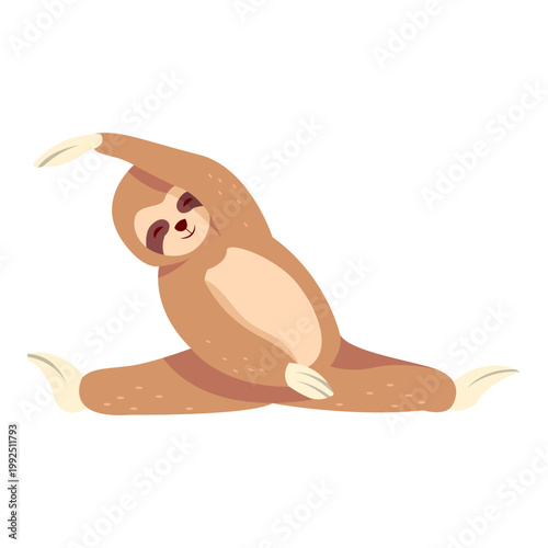 Sloth Doing Yoga Stretch