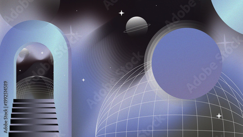 vaporwave - blue horizontal background