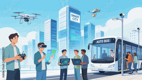 Smart city technology and people