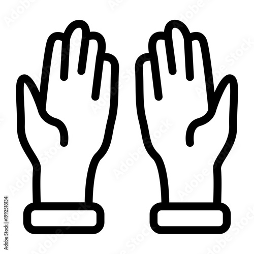 Hand Prayer Line Icon