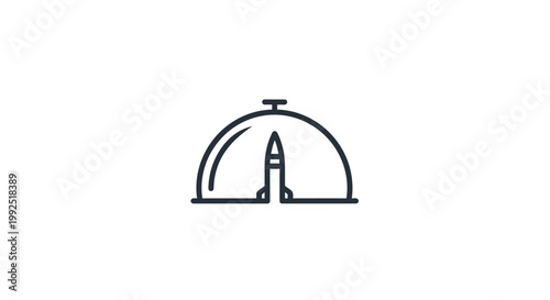Elegant Cloche Dome Revealing a Single Carrot Icon.