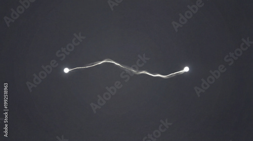 Abstract White Points Connected by Delicate Vibrating Line Deliver Minimal Futuristic Energy and Visual Harmony