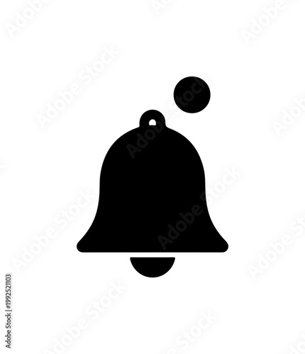 Minimalist Black Bell Icon Vector Illustration