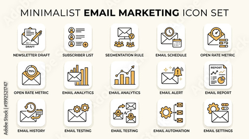 Minimalist Email Marketing Icon Set.