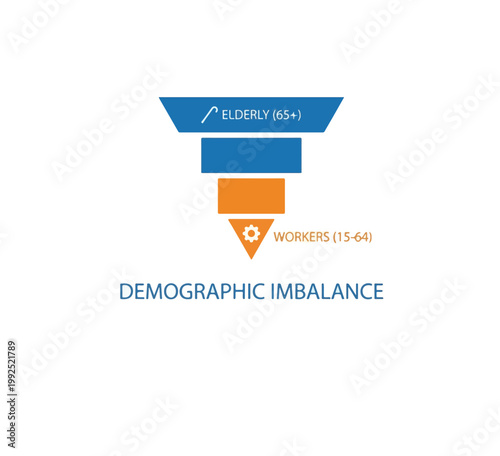 Modern Demographic Imbalance Infographic Icon Set with Gradient Colors for Business Presentations and Reports isolated background