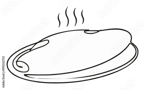 Cheese omelet steaming hot breakfast food line art i.... Generative AI