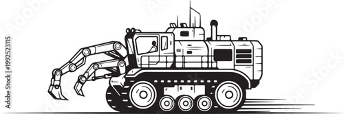 Heavy duty excavator, construction equipment, industrial vehicle, earth mover